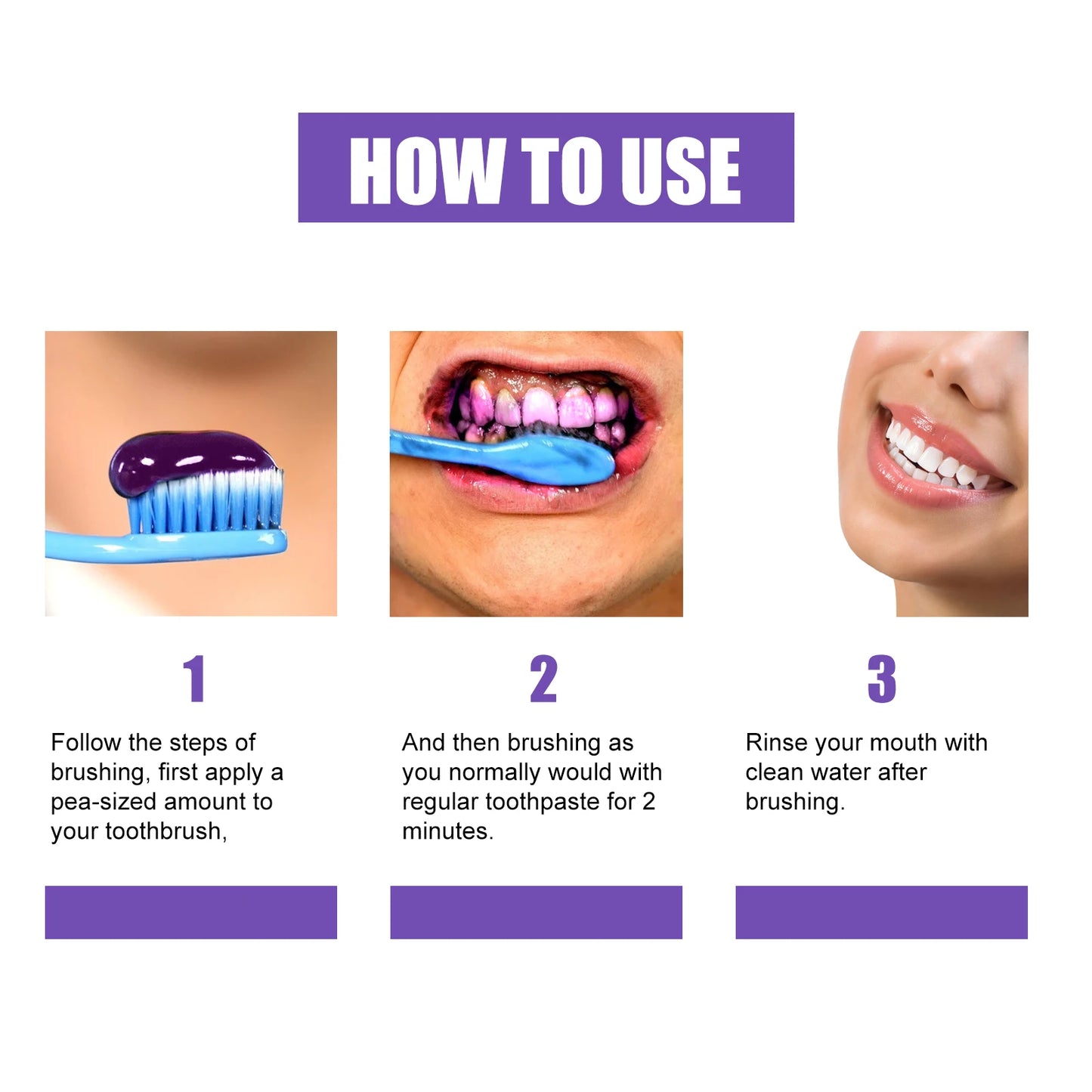 Purple Toothpaste Fresh Breath Protecting Teeth Decay Prevention Plaque Stains Removing Repairing Oral Cleaning Cream Dentifrice