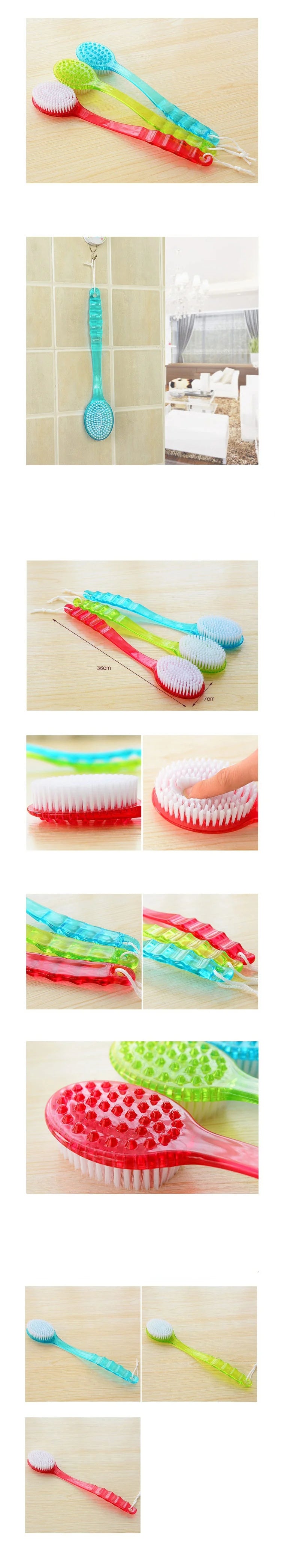 Bath Brush Back Body Bath Shower Sponge Scrubber Brushes With Handle Exfoliating Scrub Skin Massager Exfoliation Bathroom Brush