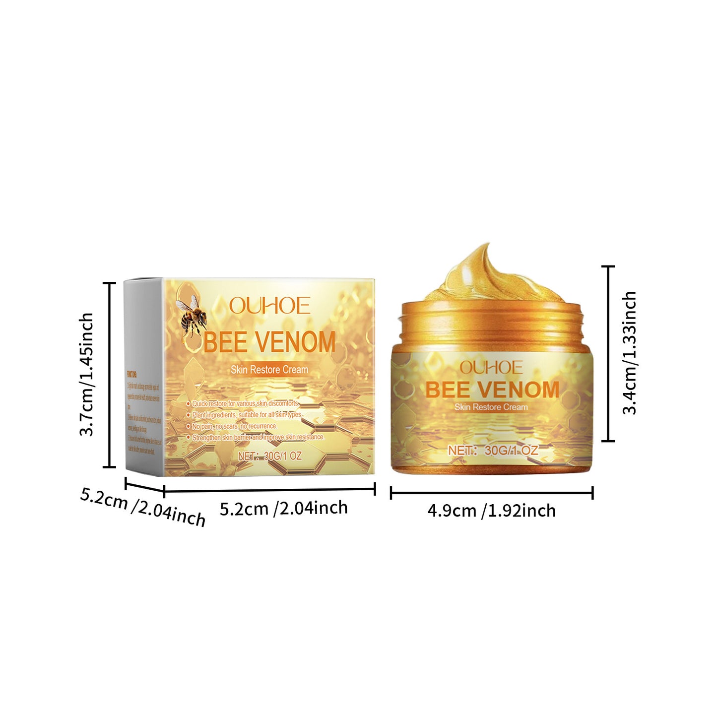 Moisturizer Body Lotion Lifting Repair Soothe Brighten Smoothing Moisturizing Lightening Relieve Dry Bee Venom Skin Care Cream