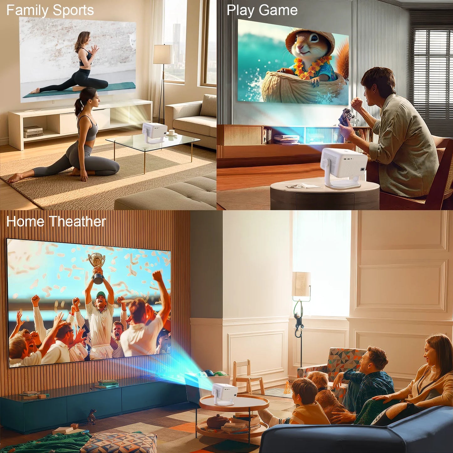 TP350 Netflix Certification Projector 4K Android 13 Native Wifi6 BT5.2 1080P 650ANSI Portable Projector Auto Keystone Correction