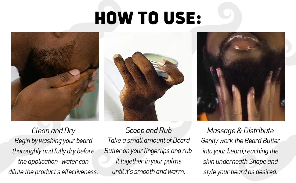 5pcs/set Beard Oil Balm for Men Beards Moisturizing Care Essential Oil for Promote Healthy Beards Growth Beard Styling Tool Kit
