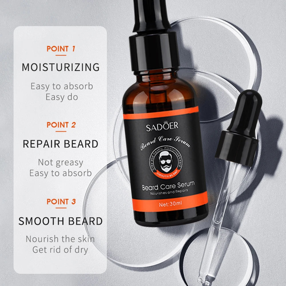 60ml Beard Oil For Men Deep Moisturizing Nourishing Beard Care Essence Oil Smooth Soften Shiny Anti-frizz Plant Beard Serum