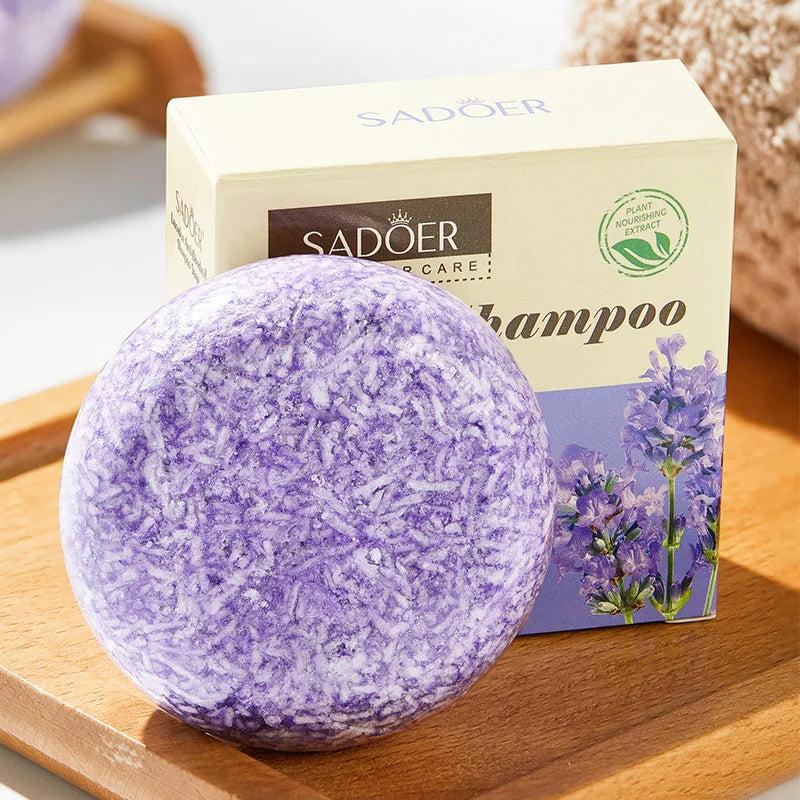 Lavender Shampoo Soap 1Box AntiDandruff & Anti-Itching Deep Cleansing Hair Care Strengthening Hair Roots Lightening & Revitalizi