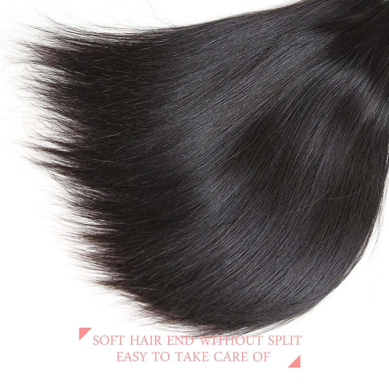 HDWIGS Human Hair Bundles for Women Straight Raw Virgin Human Hair Weave Double Drawn One Donor Hair Weft Natural Color Hair