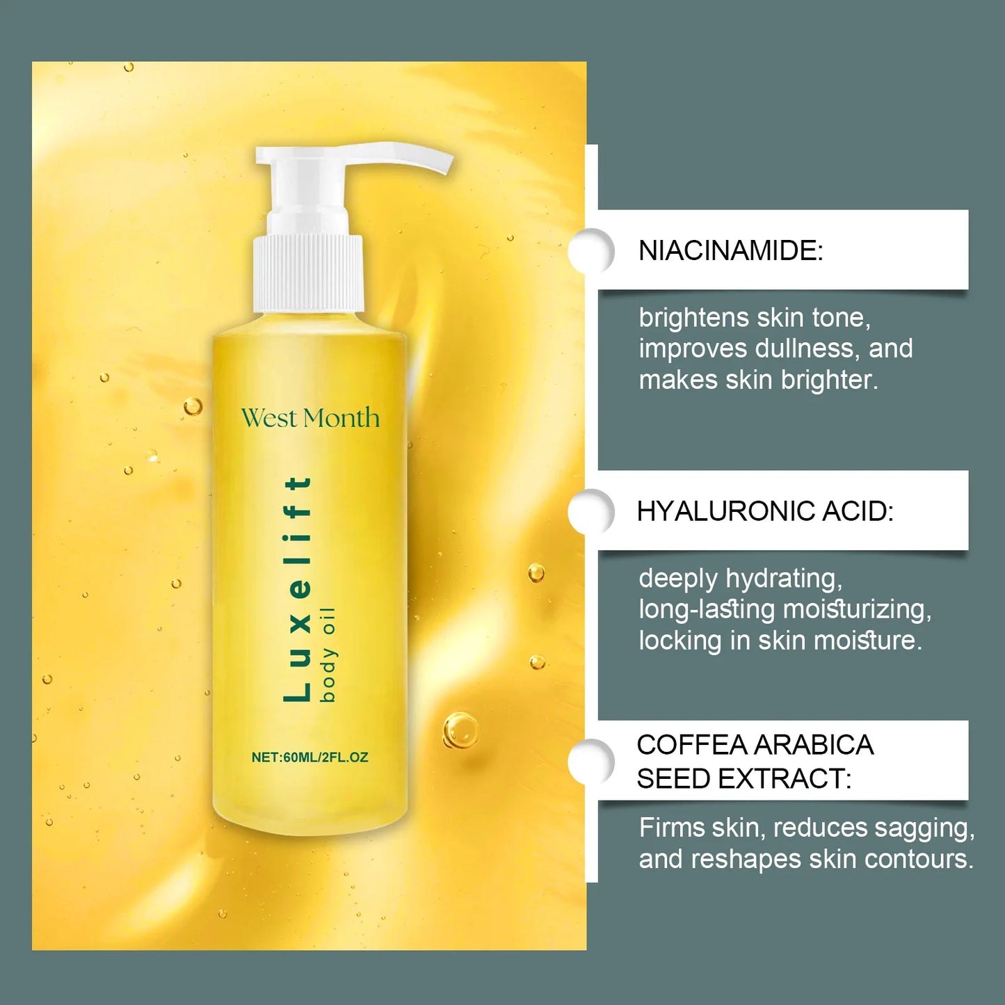 Repairing Body Oil Deeply Moisturizing Lifting Fade Fade Lines Lighten Skin Tone Relieve Dryness Smooth Nourishing Body Care Oil