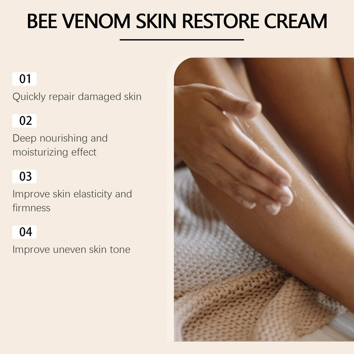 Moisturizer Body Lotion Lifting Repair Soothe Brighten Smoothing Moisturizing Lightening Relieve Dry Bee Venom Skin Care Cream