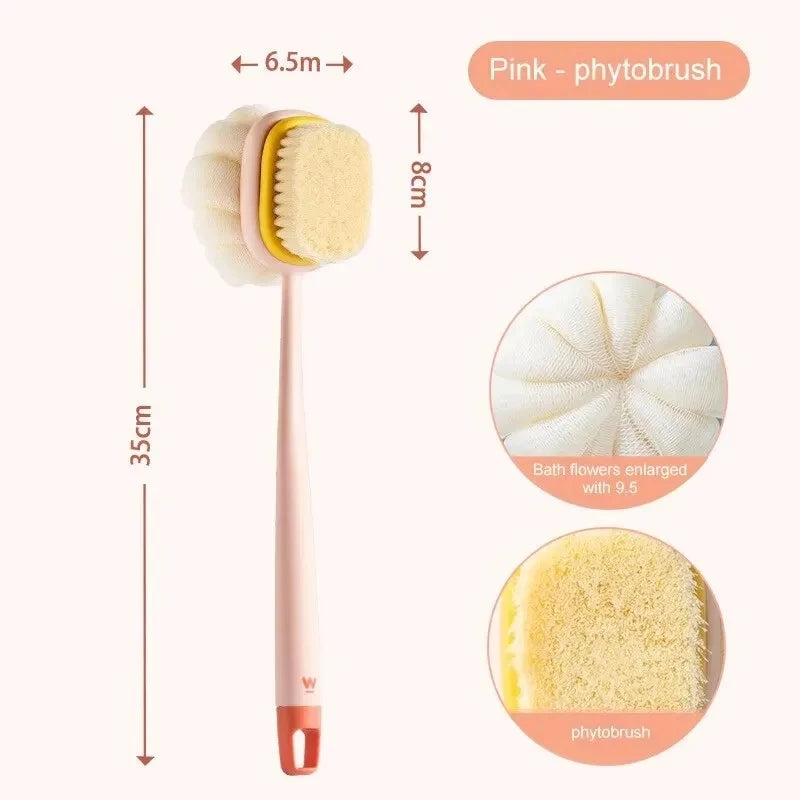 Bath Brush Back Body Bath Shower Sponge Scrubber Brushes With Handle Exfoliating Scrub Skin Massager Exfoliation Bathroom Brush