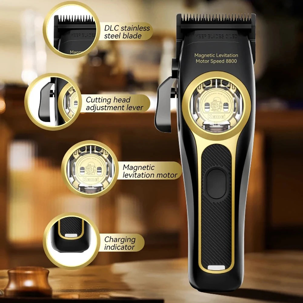 Kemei 2373 2268 Barber Hair Clippers Professional Cordless Hair Trimmer Electric Men Finish Hair Cutting Machine Vector Motor