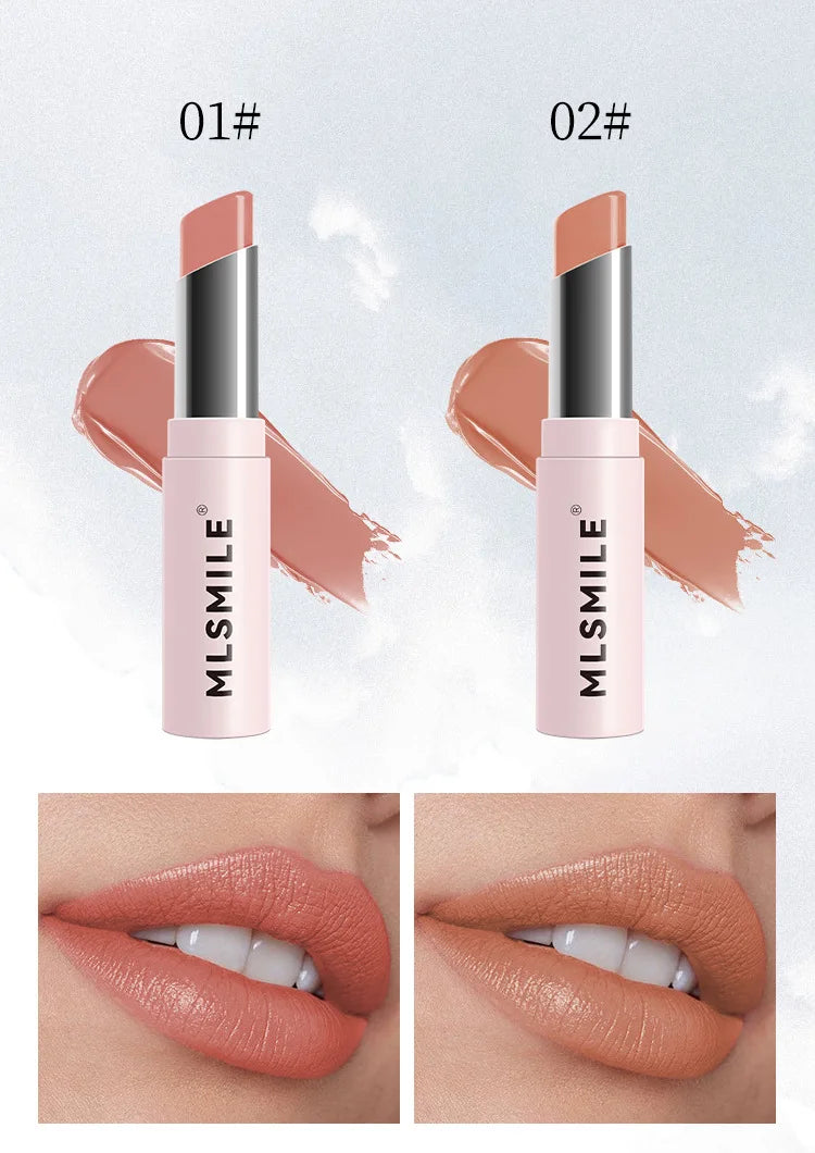 MLSMILE 6 Color Tube Lipstick natural long-lasting moisturizing moisturizing smooth gloss white and easy color lipstick