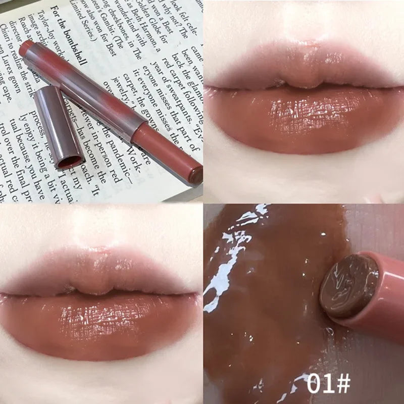 Strawberry Jelly Lipsticks Moisturizing Water Gloss Lip Stick Tint Mirror Clear Lip Gloss Non-Sticky Lips Makeup Korean Cosmetic