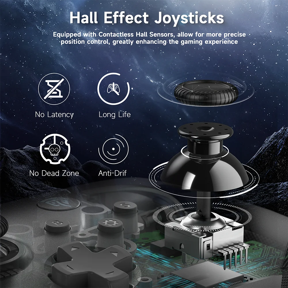EasySMX X10 Hall Effect Controller (No Drift, No Deadzone),Wireless Bluetooth Controller with Motion Control For PC/Switch/Phone