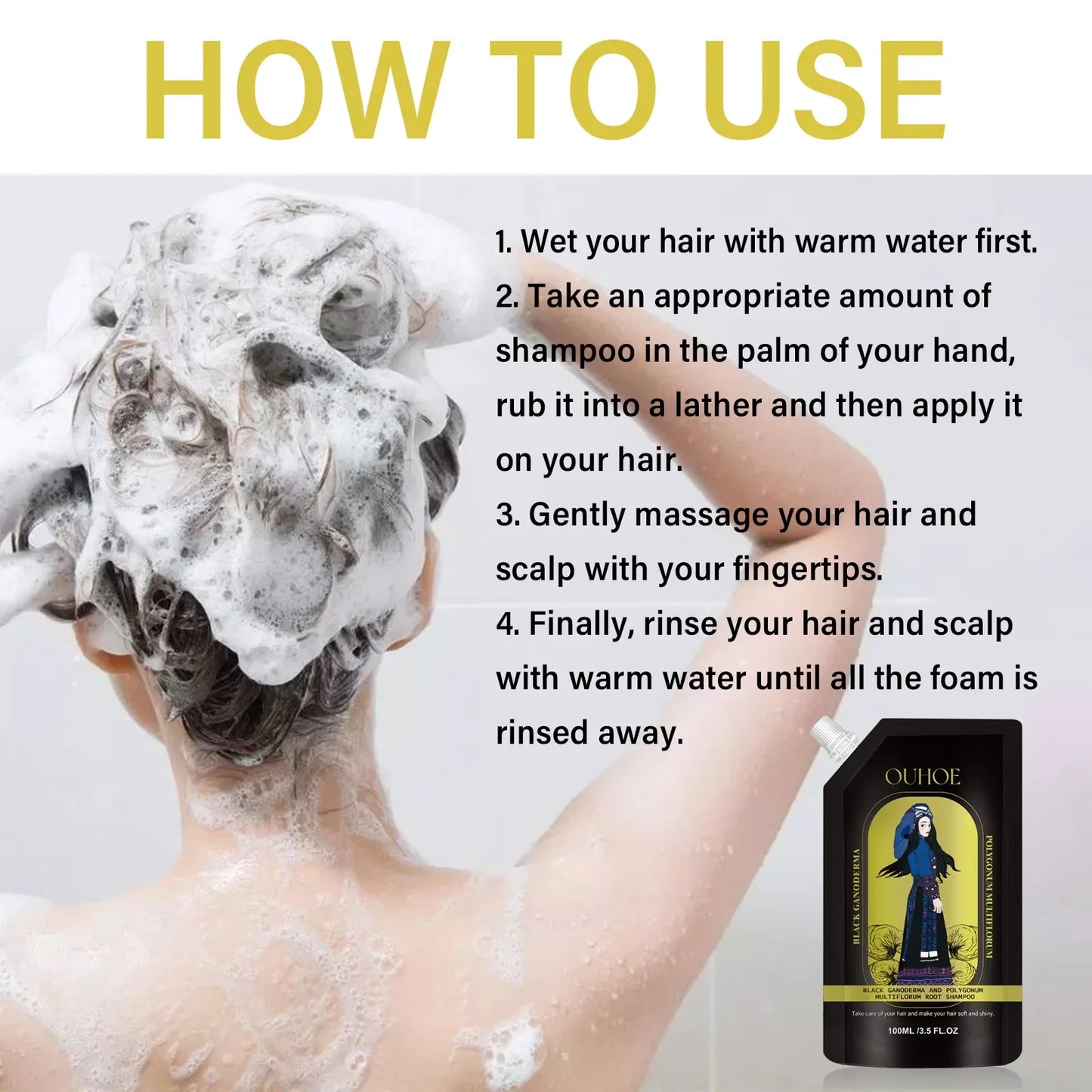 Hair Growth Shampoo Deep Cleaning Prevent Hair Loss Scalp Treatment Anti Thinning Improve Frizz Refreshing Oil Control Hair Care