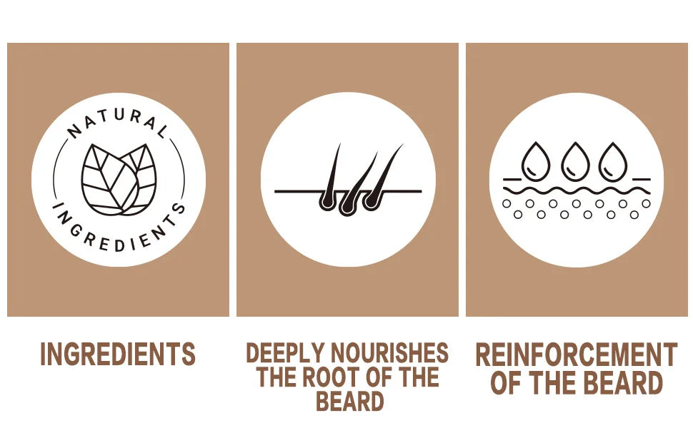 5pcs/set Beard Oil Balm for Men Beards Moisturizing Care Essential Oil for Promote Healthy Beards Growth Beard Styling Tool Kit