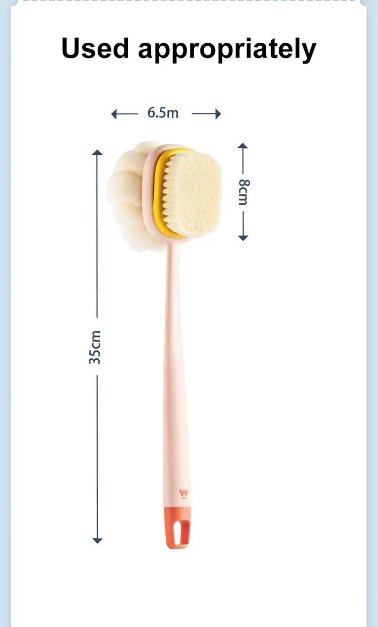 Bath Brush Back Body Bath Shower Sponge Scrubber Brushes With Handle Exfoliating Scrub Skin Massager Exfoliation Bathroom Brush