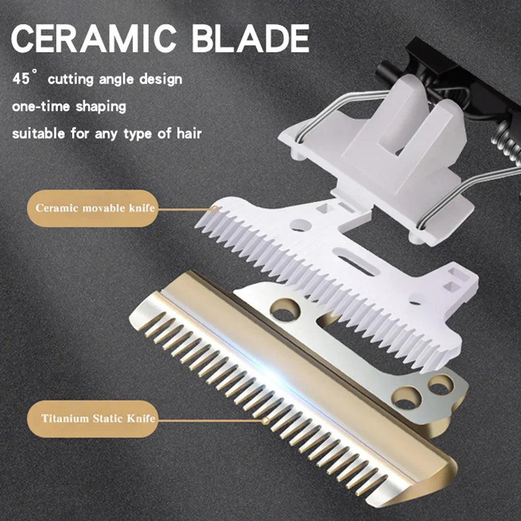 Professional electric barber clippers men barber beard trimmer rechargeable hair clippers ceramic blades hair trimmer