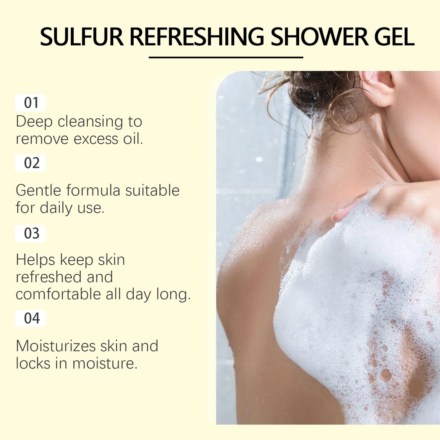 Sulfur Shampoo Shower Gel Set Deep Cleaning Scalp Remove Dandruff Nourishing Oil Control Moisturizing Dry Skin Smooth Body Wash