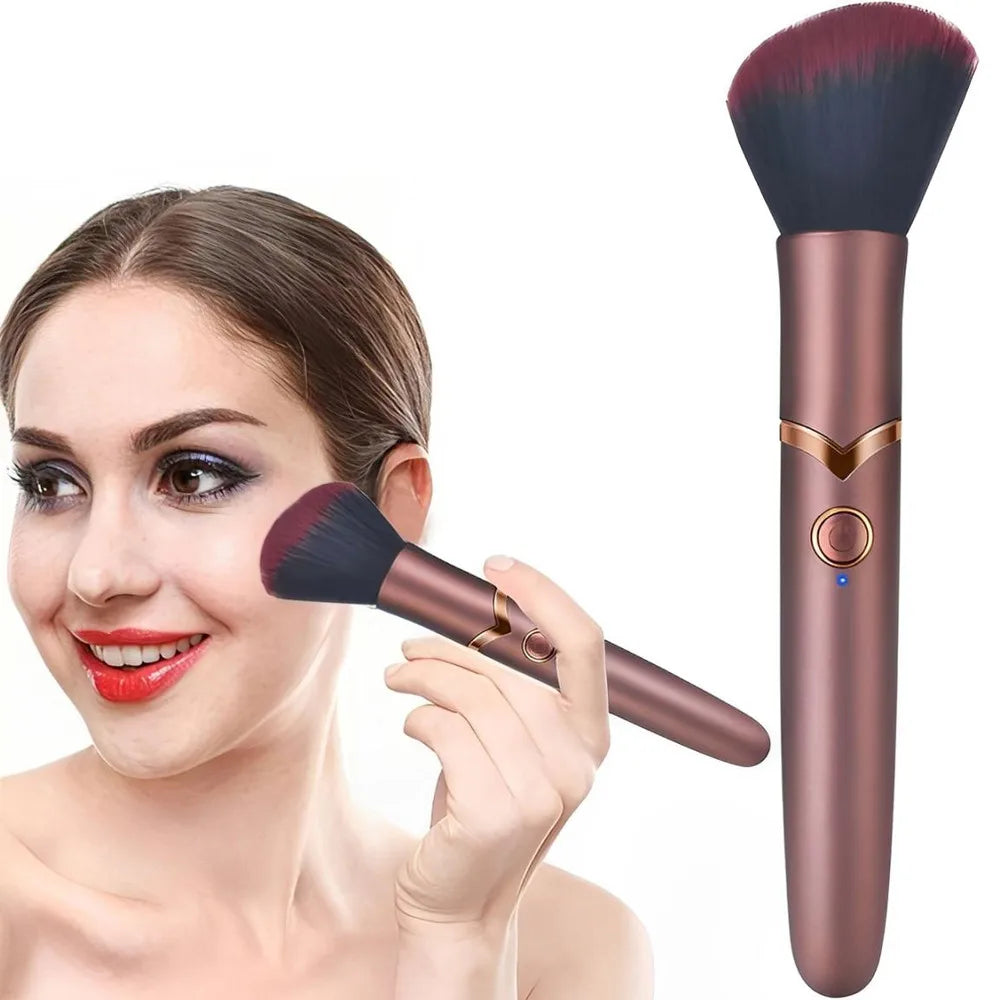 Customizable Electric Cosmetic Brush Foundation Loose Powder Beauty Tools Washable Vibration Rechargeable Makeup Brush Tools ﻿