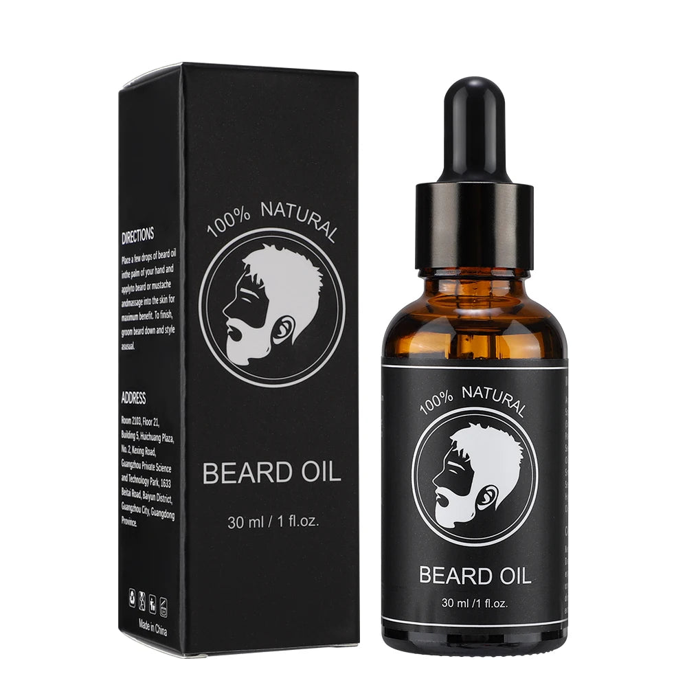 30ml Beard Oil For Men Deep Moisturizing Nourishing Beard Care Essence Oil Smooth Soften Shiny Anti-frizz Plant Beard Serum