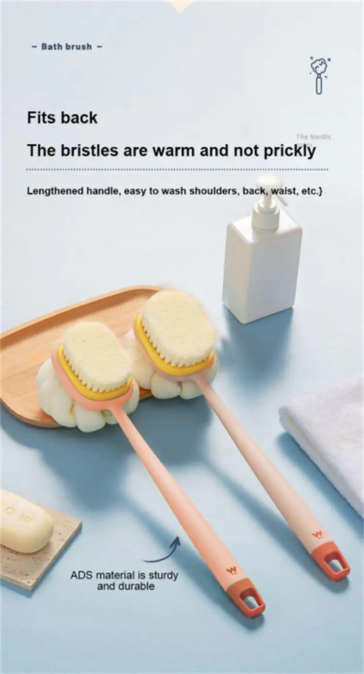 Bath Brush Back Body Bath Shower Sponge Scrubber Brushes With Handle Exfoliating Scrub Skin Massager Exfoliation Bathroom Brush