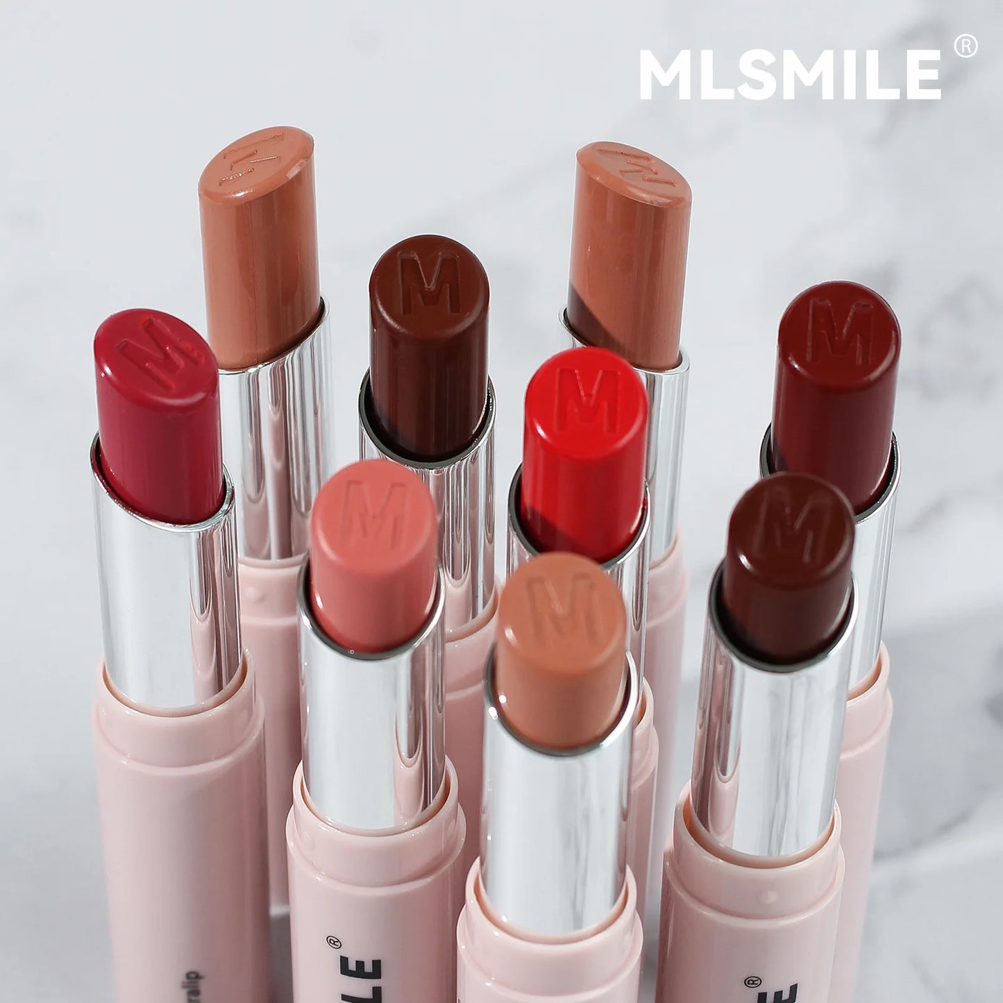MLSMILE 6 Color Tube Lipstick natural long-lasting moisturizing moisturizing smooth gloss white and easy color lipstick