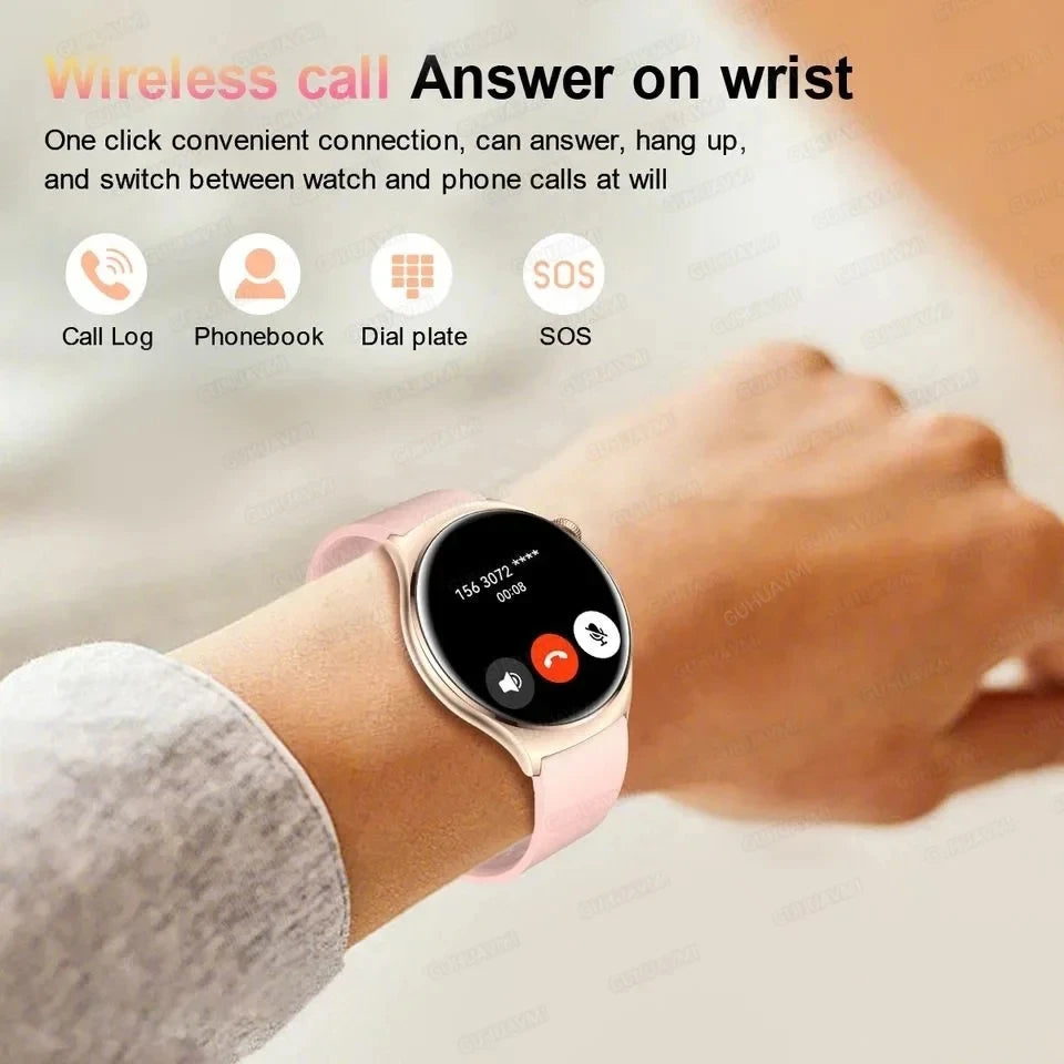 2024 GPS Smart Watch Women 1.43 Inch AMOLED 466*466 HD Screen Sport Heart Rate NFC Custom Dial Bluetooth Call Smartwatch Ladies