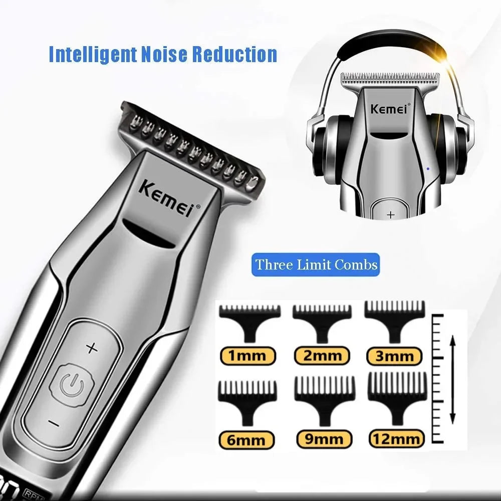 Professional Hair Clipper Beard Trimmer for Men Adjustable Speed LED Digital Carving Clippers Electric Razor KM-5027  Barber