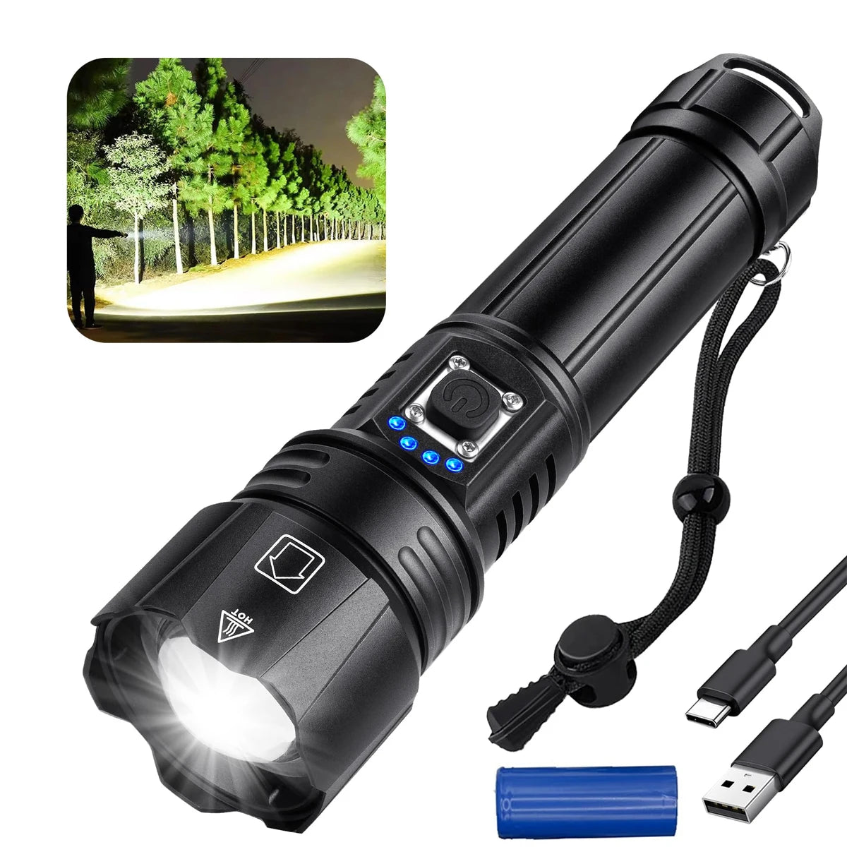 Rechargeable Flashlights High Lumens, 990,000 Lumen Brightest Led Flashlight with 5 Modes , Powerful Waterproof FlashLight