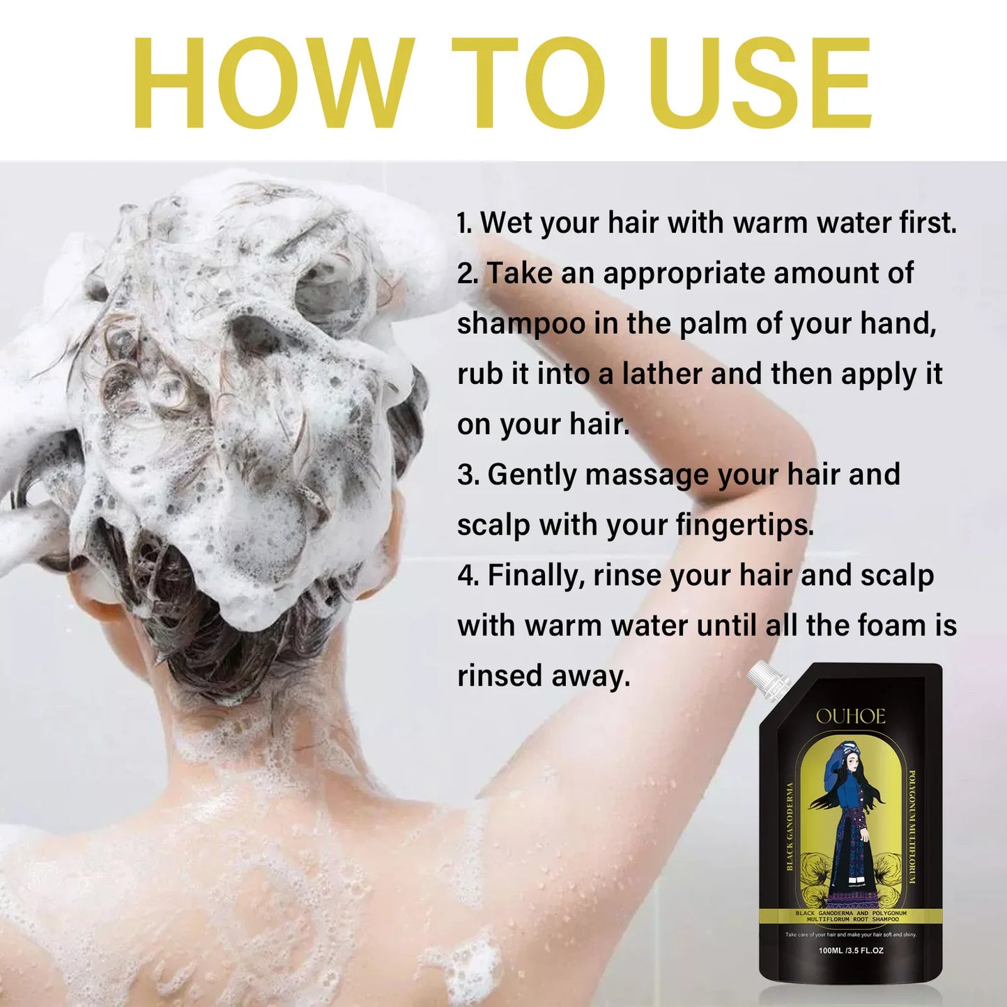 Hair Growth Shampoo Deep Cleaning Prevent Hair Loss Scalp Treatment Anti Thinning Improve Frizz Refreshing Oil Control Hair Care