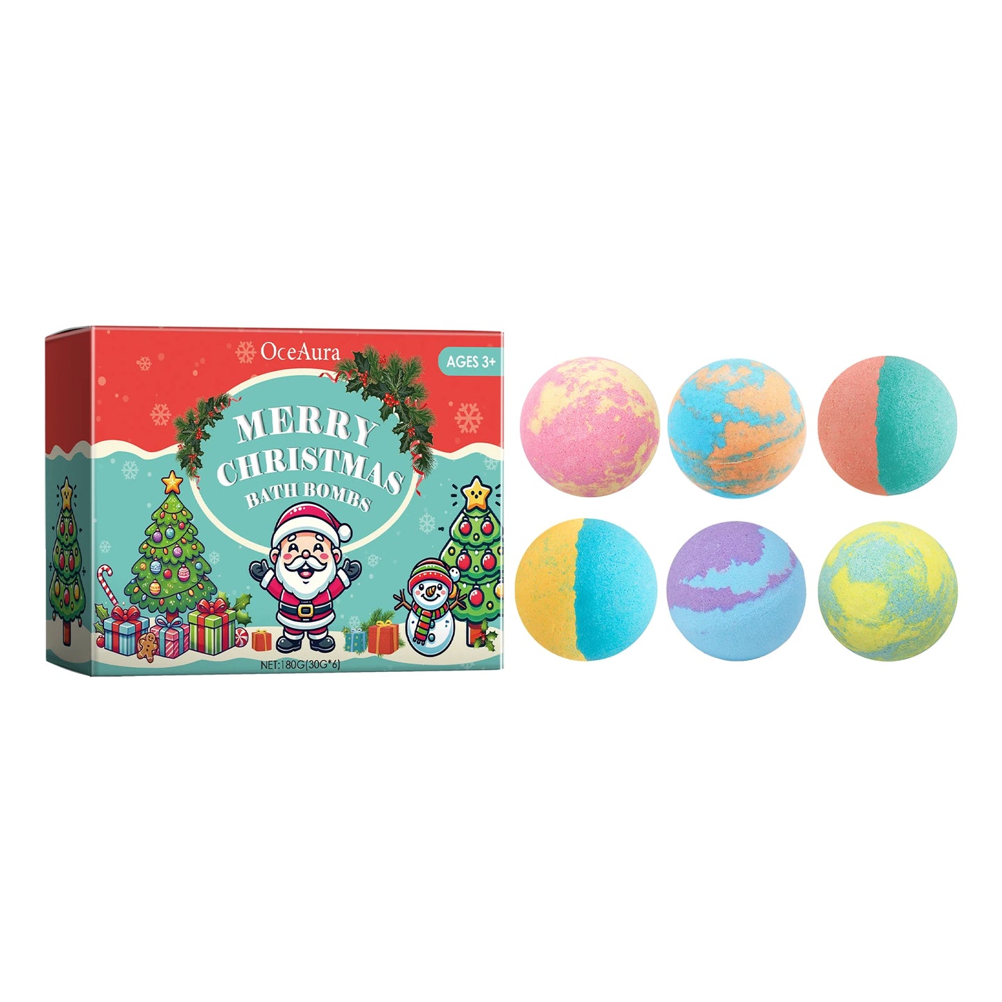Bath Bombs Aromatherapy Body Relaxation Stress Relief Gentle Exfoliating Moisturize Tender Skin Bubble Bath Balls Christmas Gift