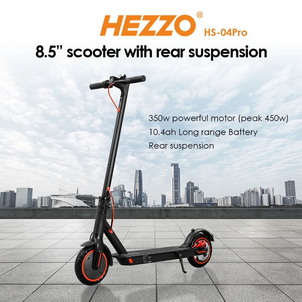 US inventory HEZZO 350W Motor 36v10.4ah Battery Electric Scooter Mobile APP Controlled Folding Electric Scooter