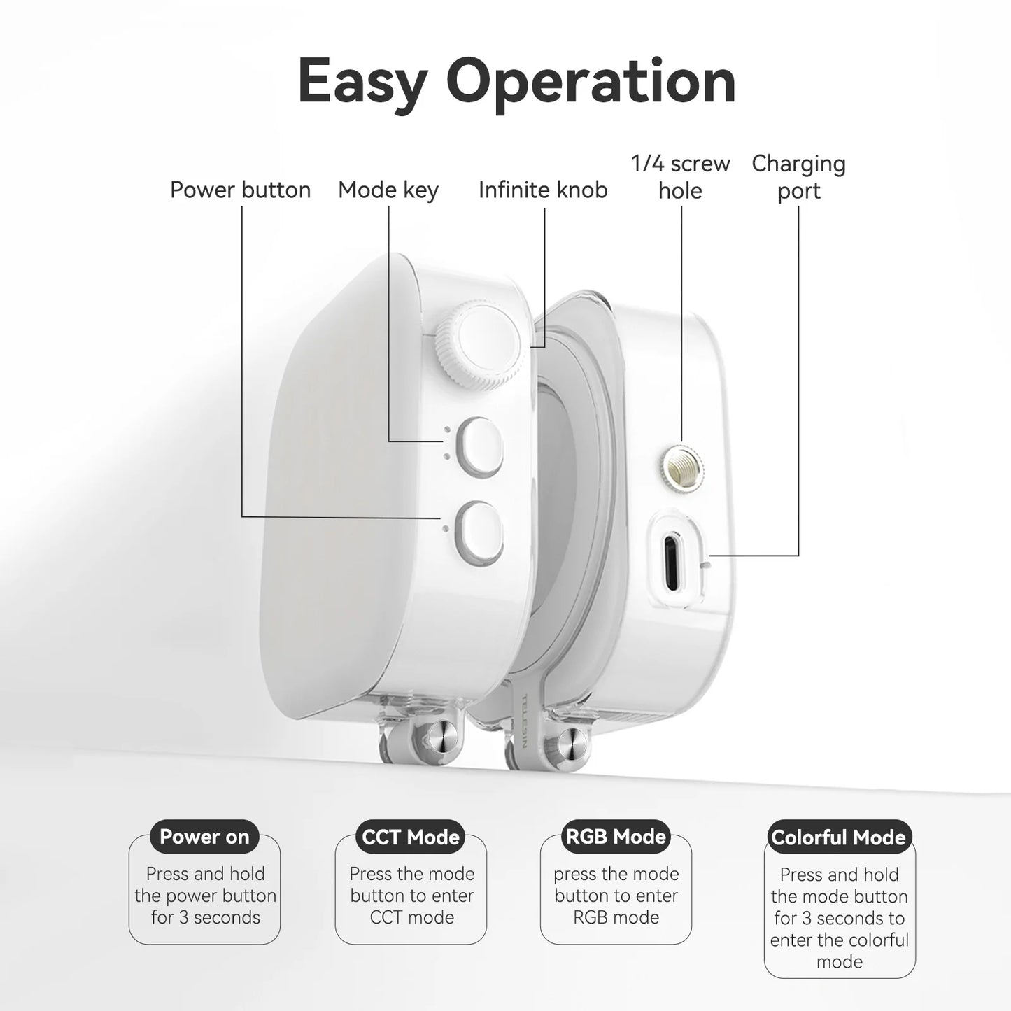 TELESIN Selfie Light Photography Lamp For IPhone IPad Mobile Phone Laptop Photo Clip Colorful Magnetic Fill Light 60 LED