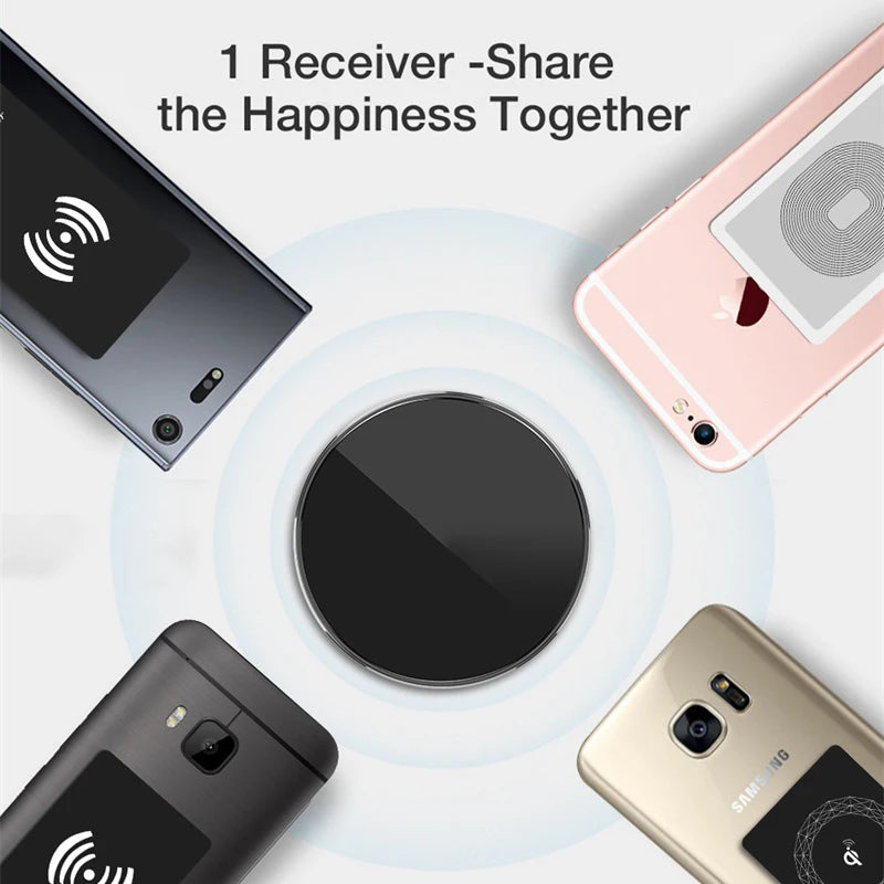 Wireless Charger Receiver Support Type C Micro USB Fast Wireless Charging Adapter For iPhone 5 6 7 Android phone Wireless Charge
