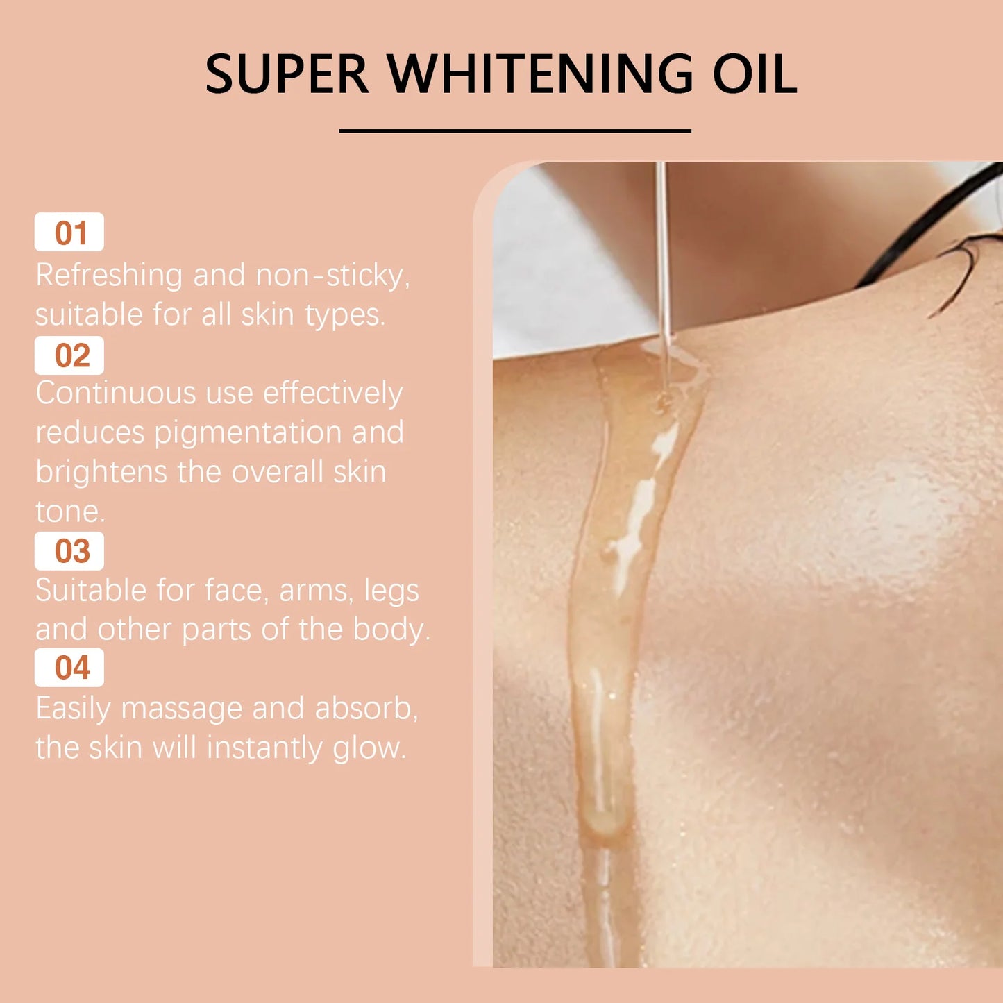 Body Whitening Oil 100ml Natural Organic Relaxing Muscle Hydrating SPA Aromatherapy Skin Brightening Smoothing Body Massage Oil
