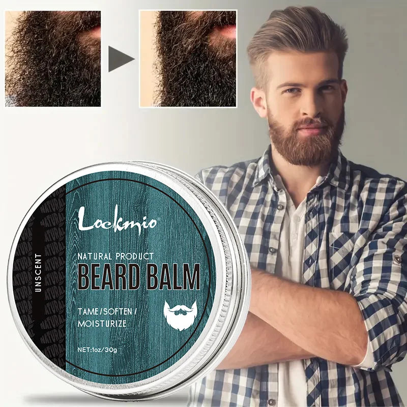 5pcs/set Beard Oil Balm for Men Beards Moisturizing Care Essential Oil for Promote Healthy Beards Growth Beard Styling Tool Kit