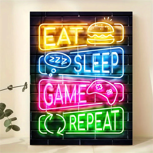 1pc Neon Color Print Sign Game Controller Wooden Sign Gamer Room Decoration Wooden Gamer Life  Bathroom Art-Perfect Home Decor