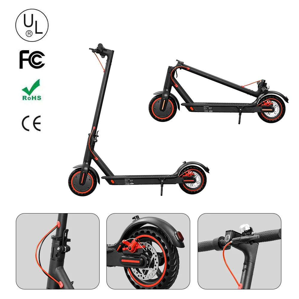 US inventory HEZZO 350W Motor 36v10.4ah Battery Electric Scooter Mobile APP Controlled Folding Electric Scooter