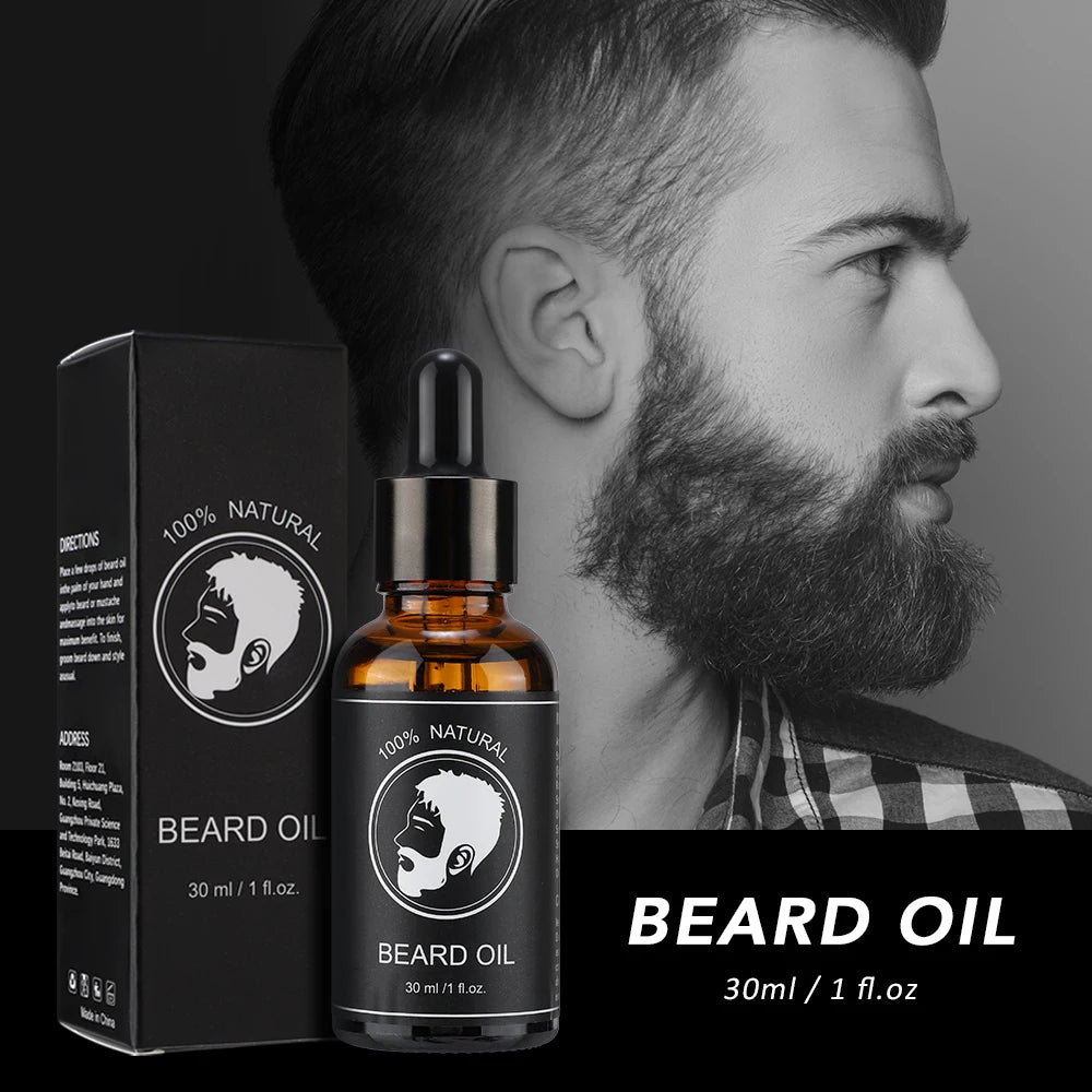 30ml Beard Oil For Men Deep Moisturizing Nourishing Beard Care Essence Oil Smooth Soften Shiny Anti-frizz Plant Beard Serum