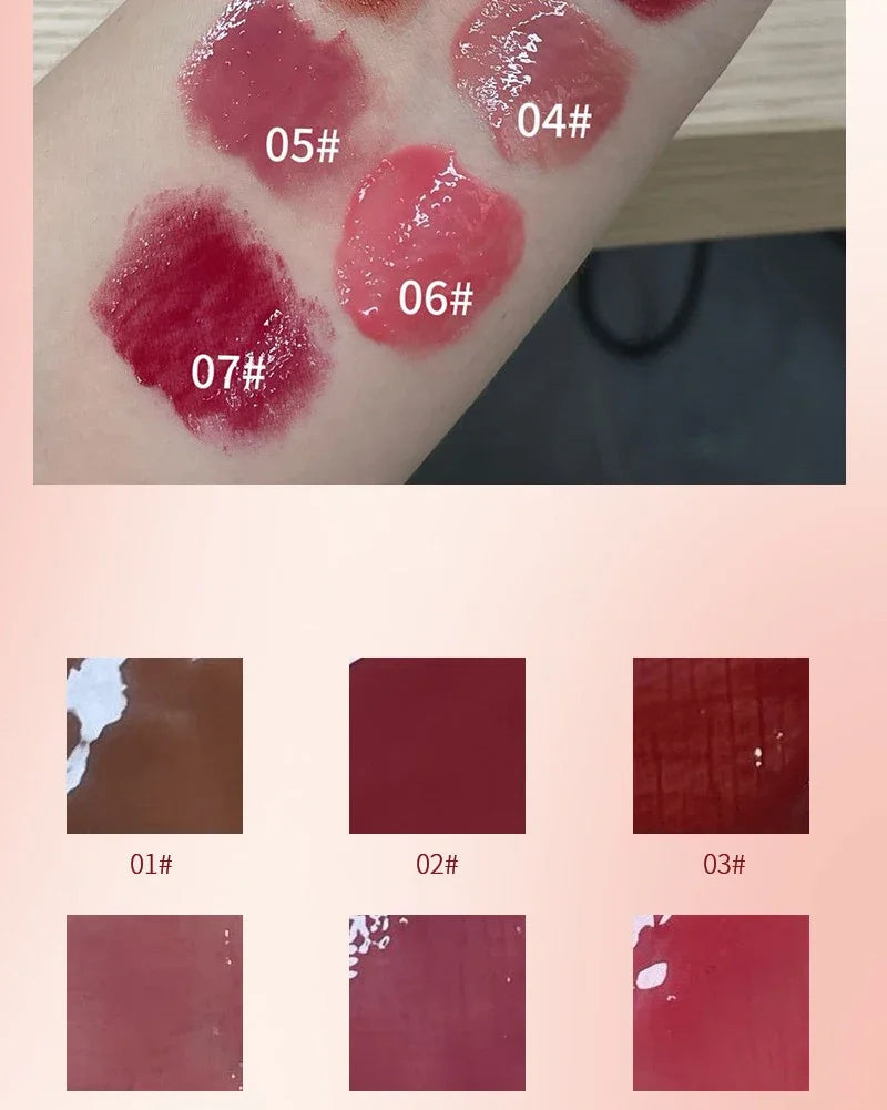 Strawberry Jelly Lipsticks Moisturizing Water Gloss Lip Stick Tint Mirror Clear Lip Gloss Non-Sticky Lips Makeup Korean Cosmetic