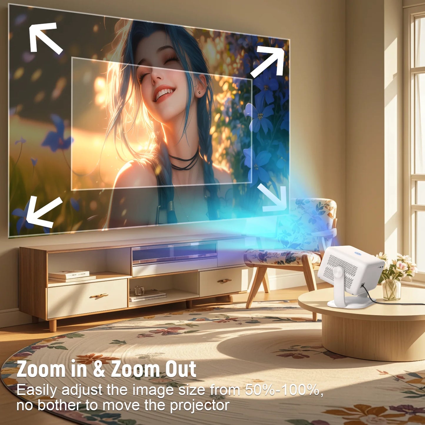 TP350 Netflix Certification Projector 4K Android 13 Native Wifi6 BT5.2 1080P 650ANSI Portable Projector Auto Keystone Correction