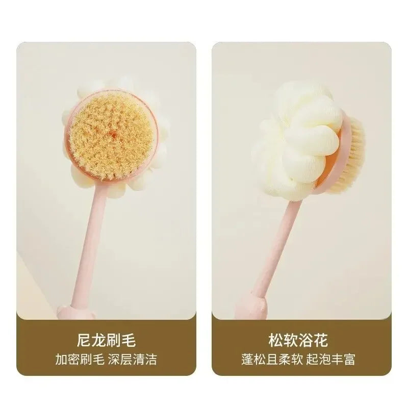 Bath Brush Back Body Bath Shower Sponge Scrubber Brushes With Handle Exfoliating Scrub Skin Massager Exfoliation Bathroom Brush