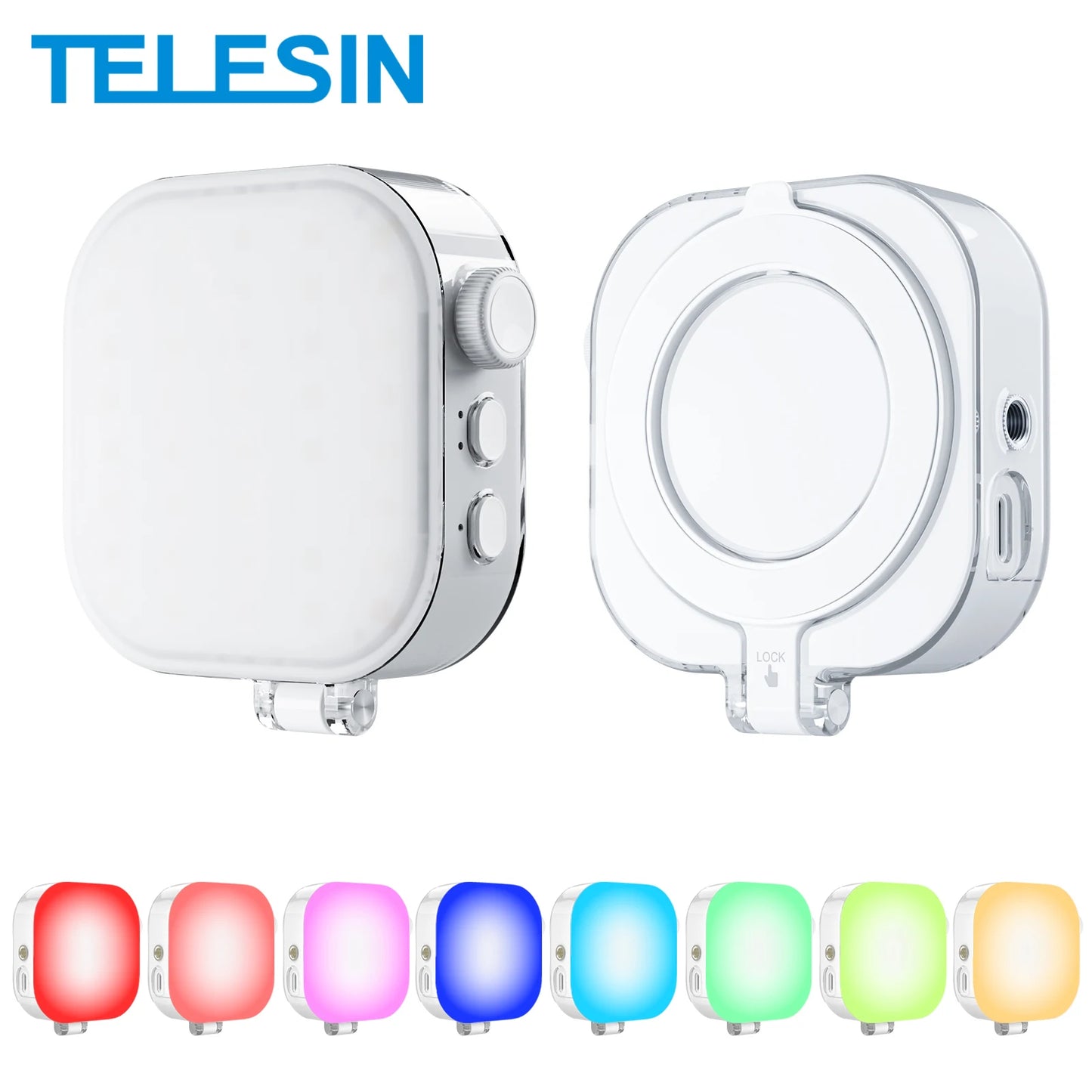 TELESIN Selfie Light Photography Lamp For IPhone IPad Mobile Phone Laptop Photo Clip Colorful Magnetic Fill Light 60 LED