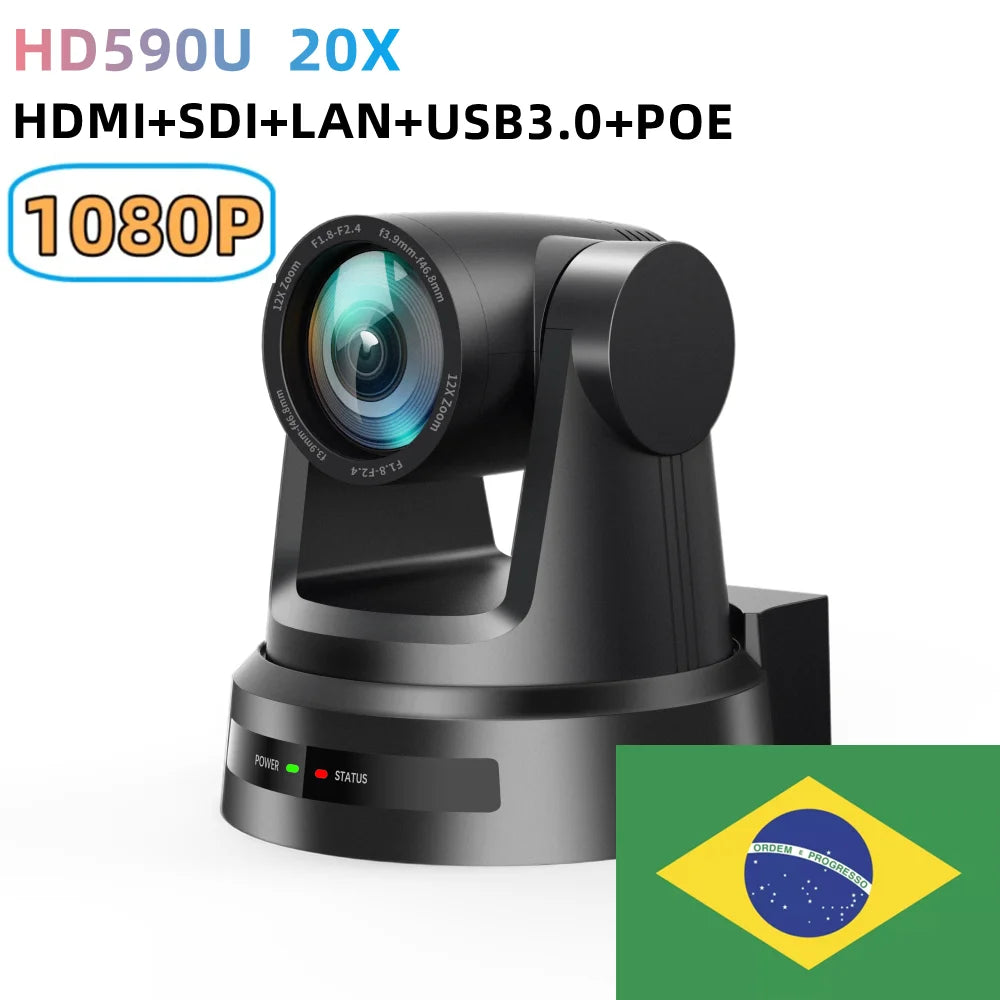 4K/1080P Video Conference Camera HDMI SDI LAN USB 12/20X NDI 60/30FPS AI Tracking for Church Meet Zoom Youtube Skype Live Stream