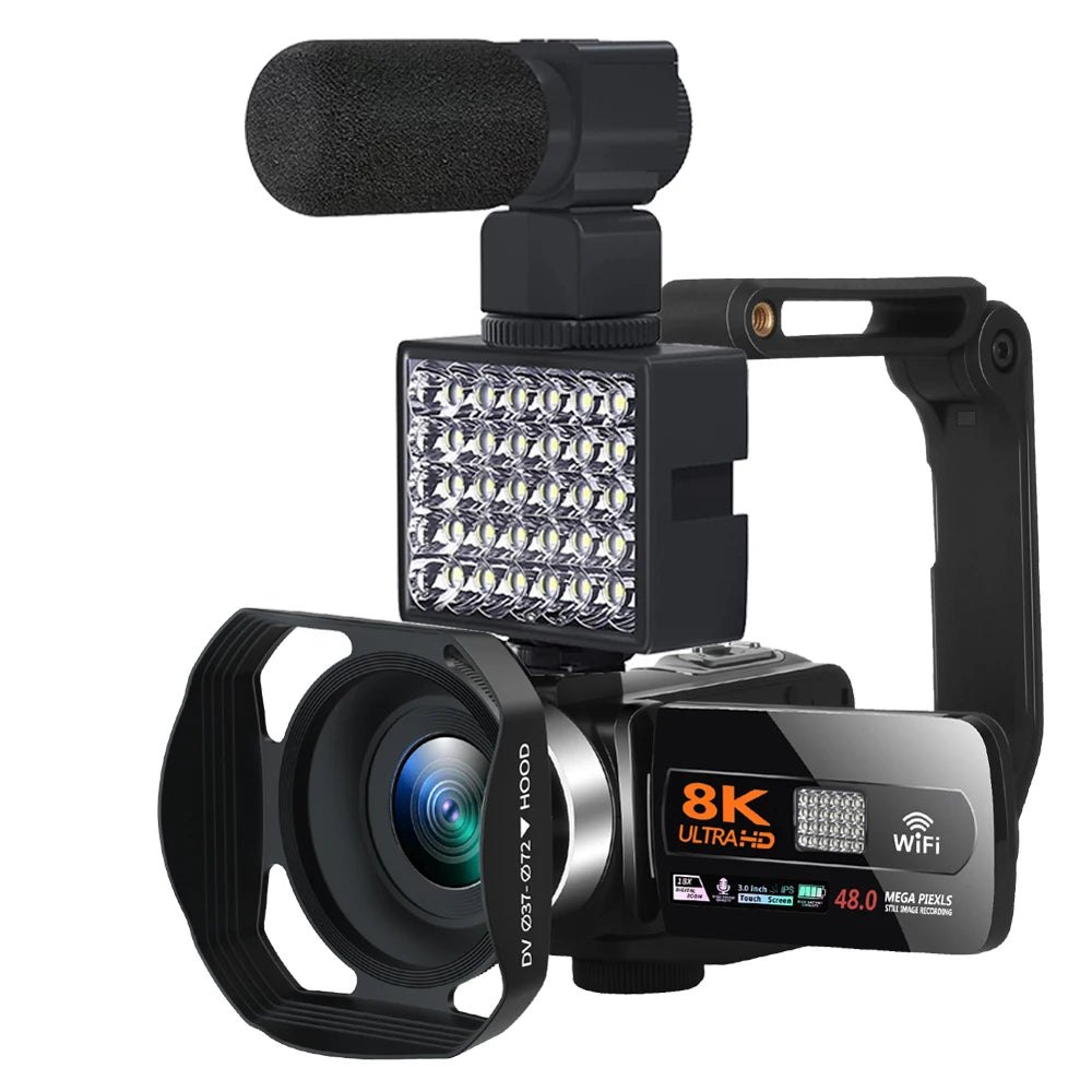 8K Professional Camcorder WIFI Digital Video Camera For Youtube Streaming Vlog Recorder 16X Time-Lapse Webcam Stabilizer Cam