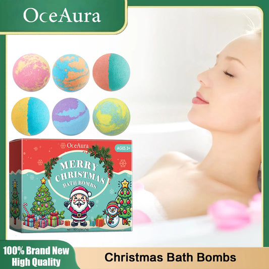 Bath Bombs Aromatherapy Body Relaxation Stress Relief Gentle Exfoliating Moisturize Tender Skin Bubble Bath Balls Christmas Gift