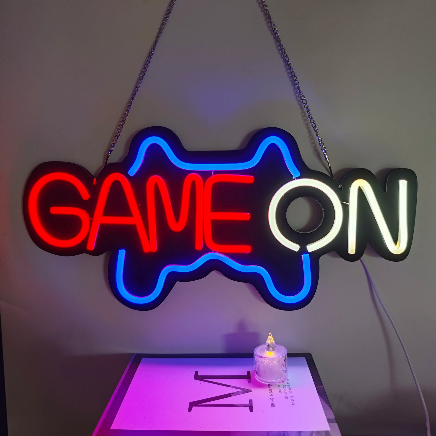1 game neon sign - player led sign for video/PC game room, walls, game area, bedroom, Man Cave decoration - game light gift