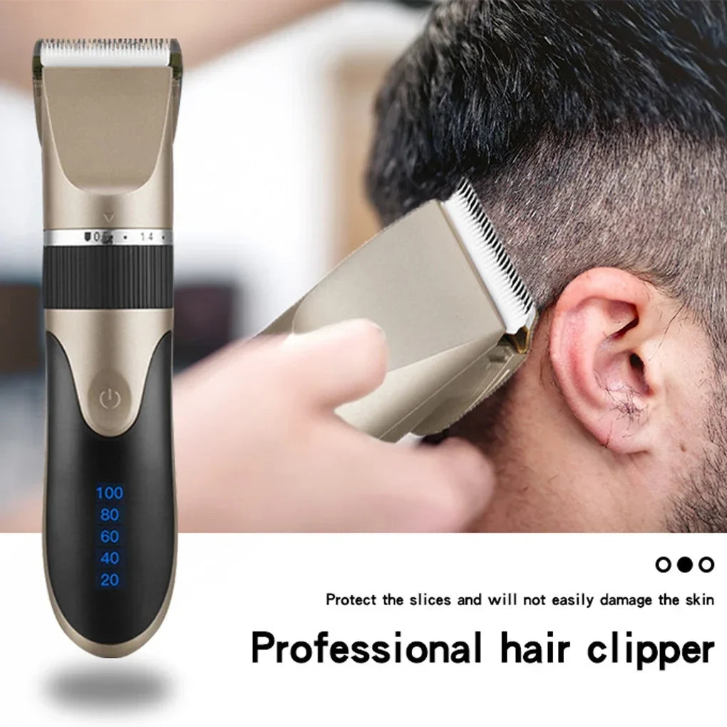 Professional electric barber clippers men barber beard trimmer rechargeable hair clippers ceramic blades hair trimmer