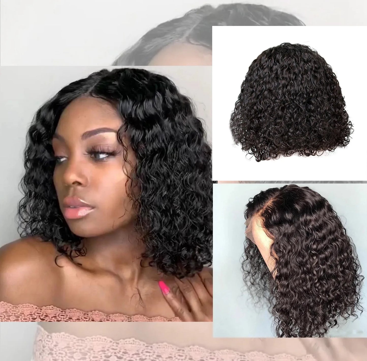 Wig Women'S  Curly Shaggy Face Fixing False Head Cover  Fashion Wig Brief Paragraph Wig party supplies gift for guest