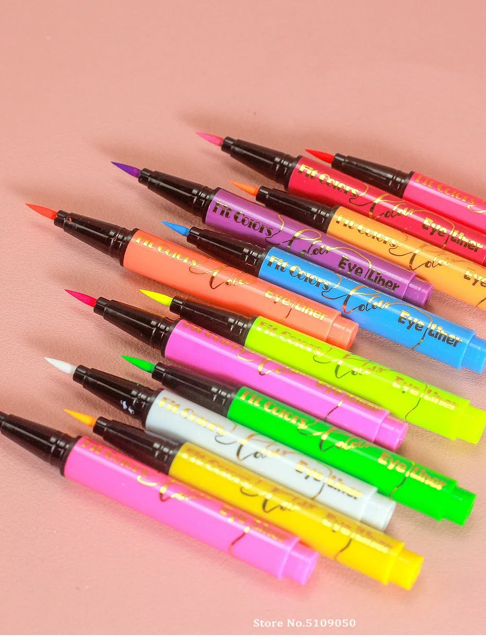 12Colors Liquid Eyeliner Neon Colored Halloween Liner Eyeliner Pen Waterproof UV Blacklight Fluorescent Face Body Paint Makeup