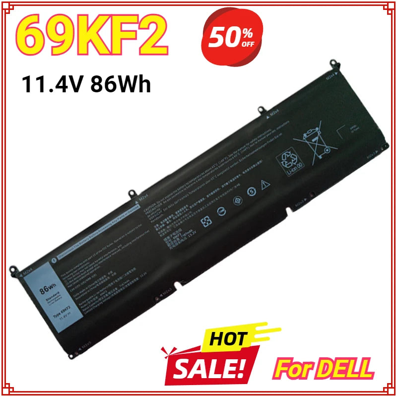 69KF2 Laptop Battery for DELL XPS 15 9500 9510 9520 9530 Precision 5550 5560 G15 5510 5511 5520 5515 5521 G7 15 7500 P91F P87F