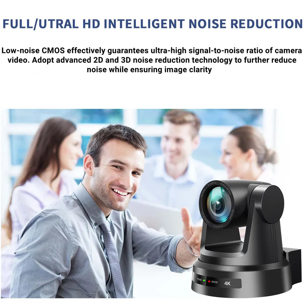 4K/1080P Video Conference Camera HDMI SDI LAN USB 12/20X NDI 60/30FPS AI Tracking for Church Meet Zoom Youtube Skype Live Stream